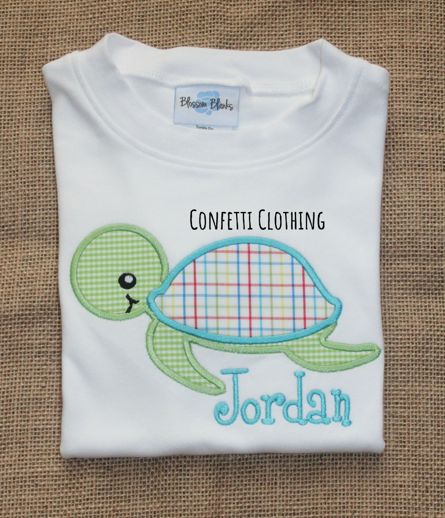 Applique Boys Turtle Design