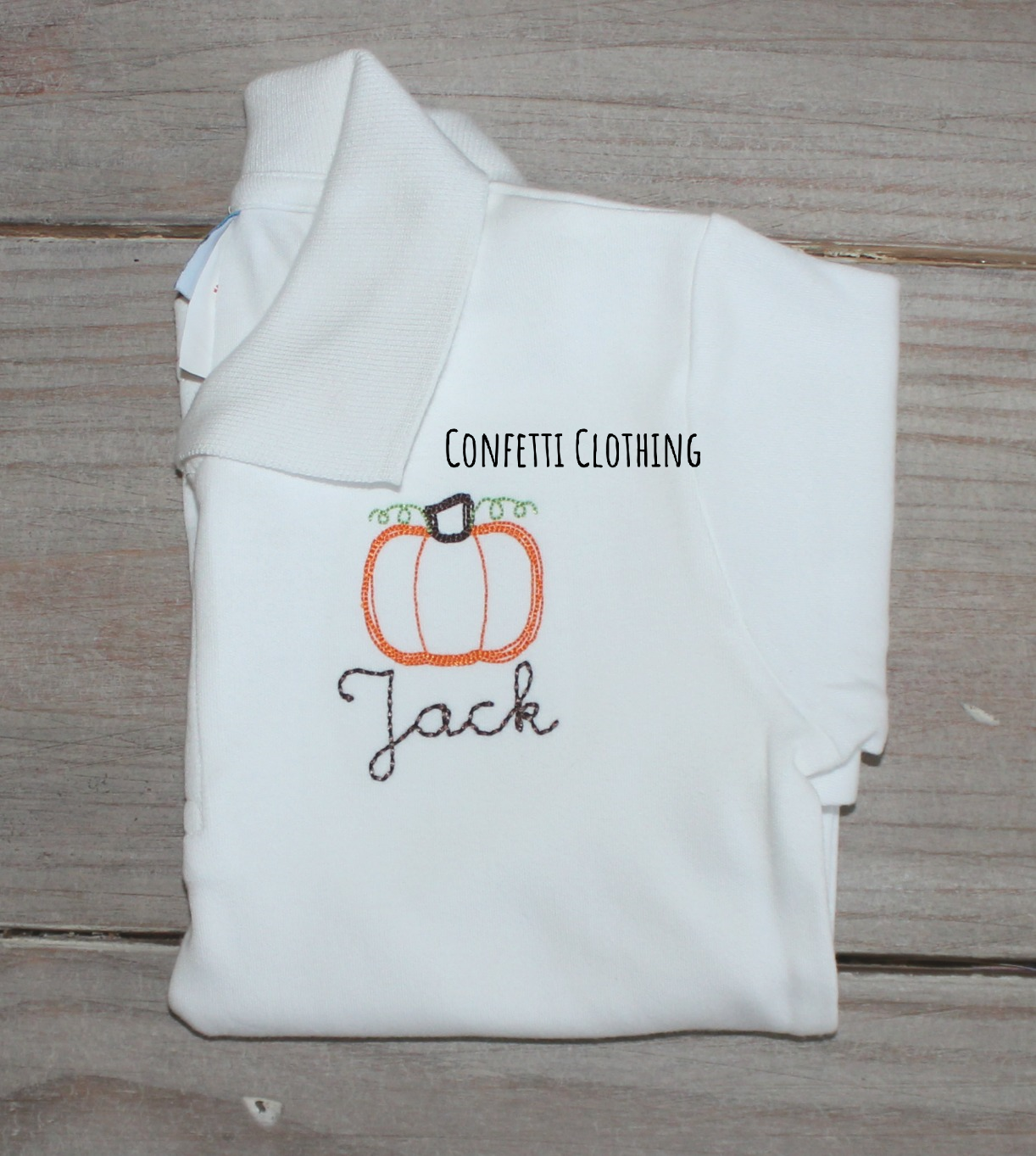 Sketch Boys Pumpkin Outline Design on Polo