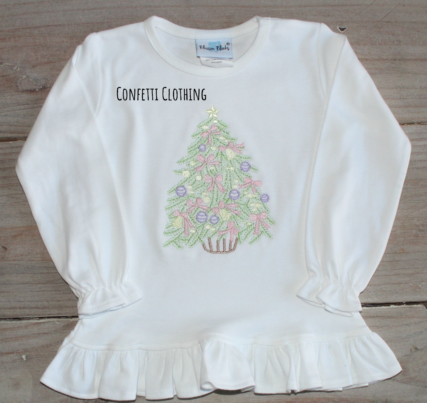 Sketch Girls Christmas Tree with Bow Design