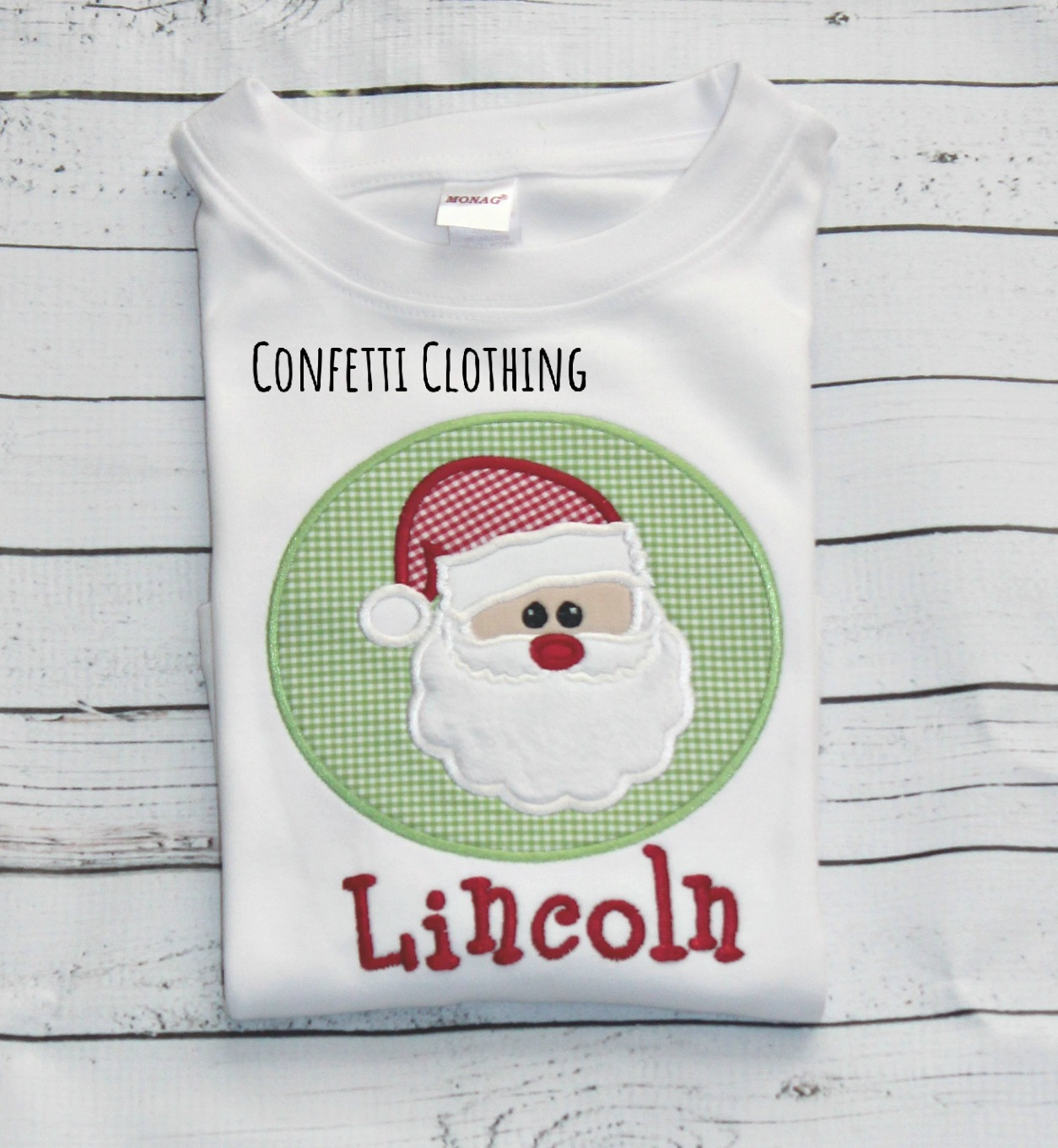 Applique Boys Santa Patch Design