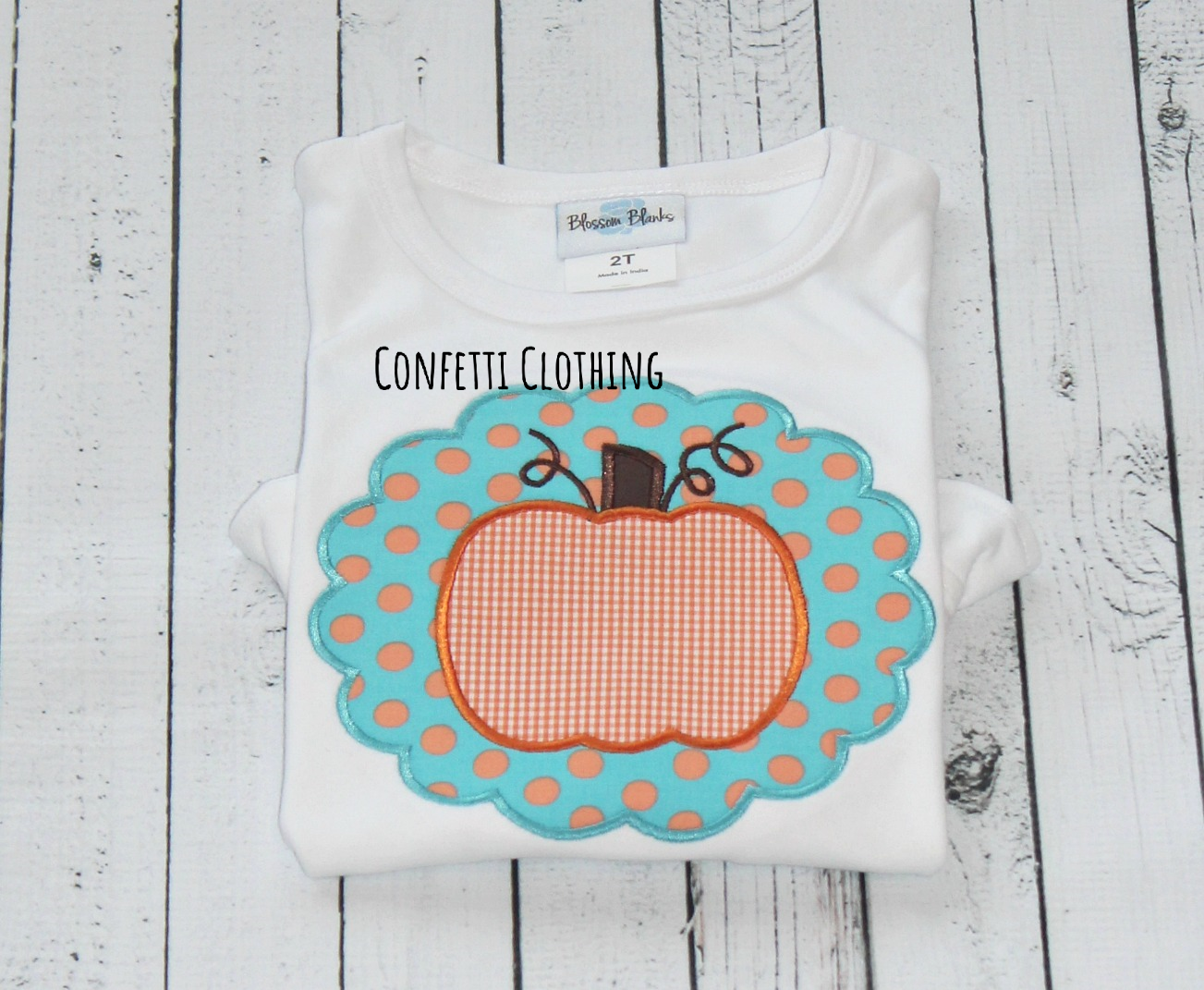 Applique Girls Polka Dot Pumpkin Design