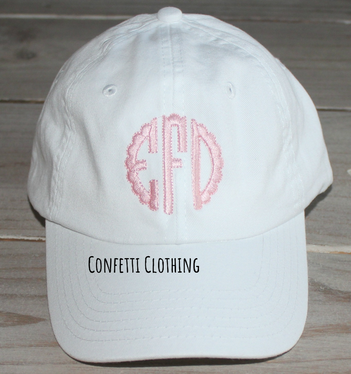Sketch Scallop Monogram Baseball Hat