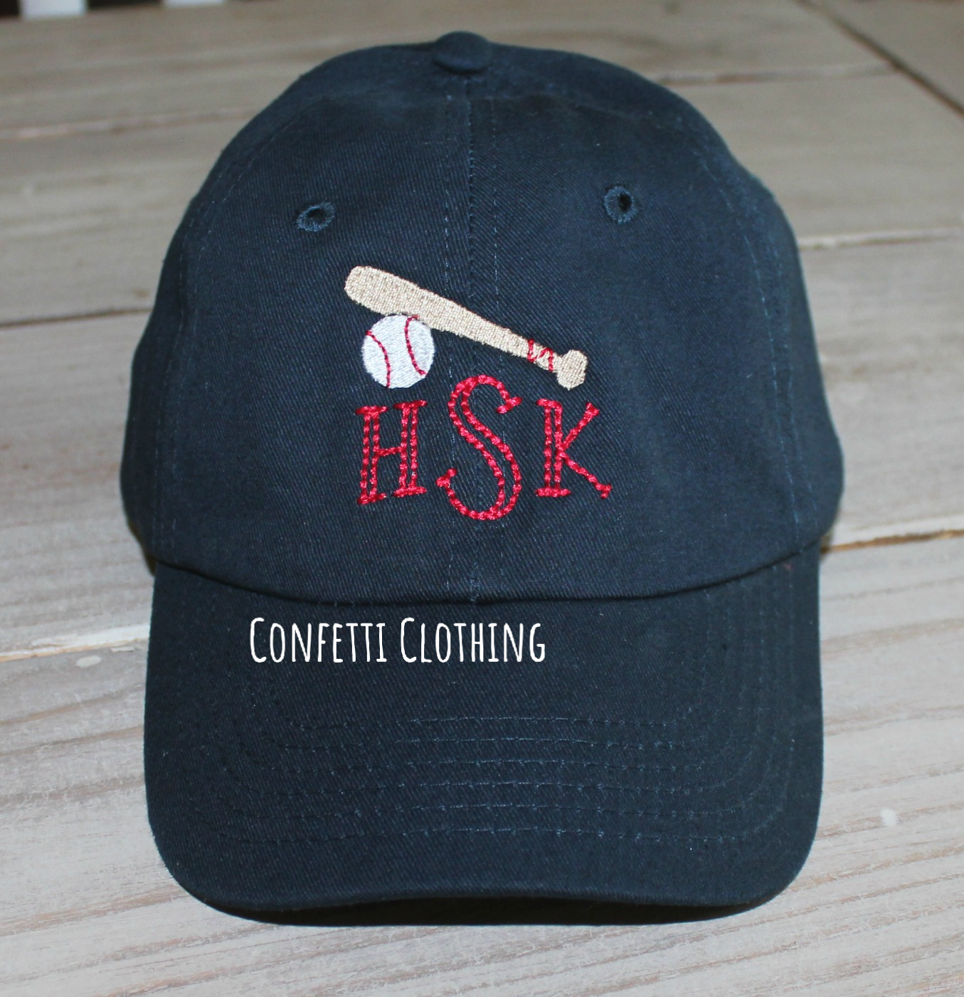Sketch Baseball Bat Monogram Baseball Hat