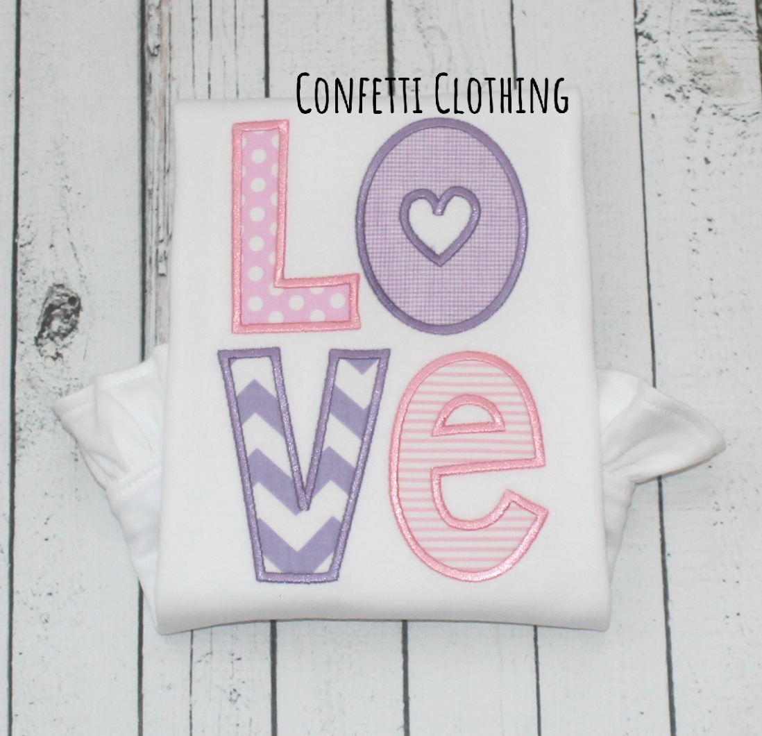 Applique Girls LOVE Word Design