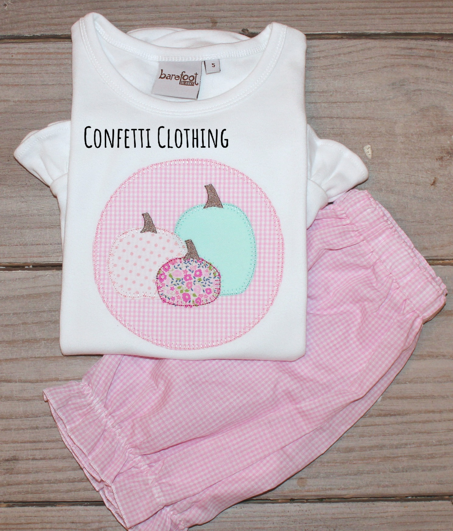 Applique Girls Pumpkin Patch Shirt & Matching Bottoms