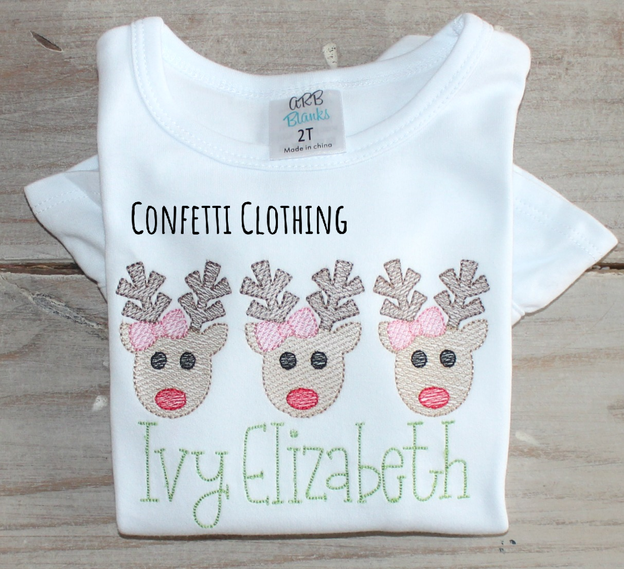 Sketch Girls Reindeer Trio with Bow Design