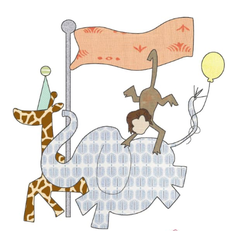 - SAMPLE SALE- Applique Party Animals Design