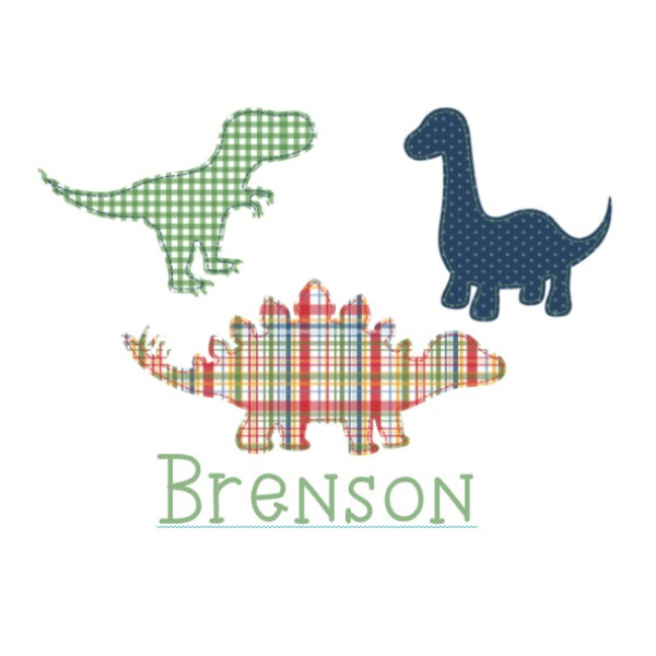 Printed Plaid Dinosaurs Design