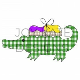 - SAMPLE SALE- Applique Gator with King Cake Design