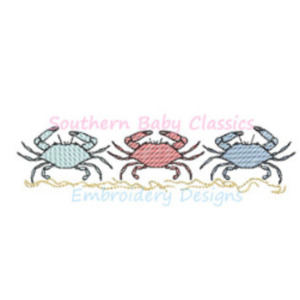 - SAMPLE SALE- Sketch Crab Trio Design