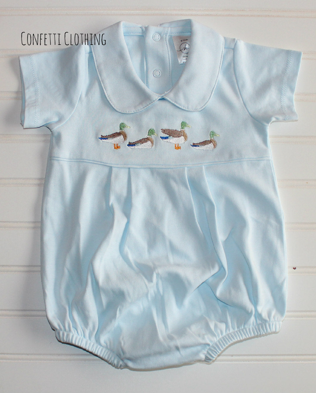 Sketch Monogram Baby Collar Mallard Pleated Bubble