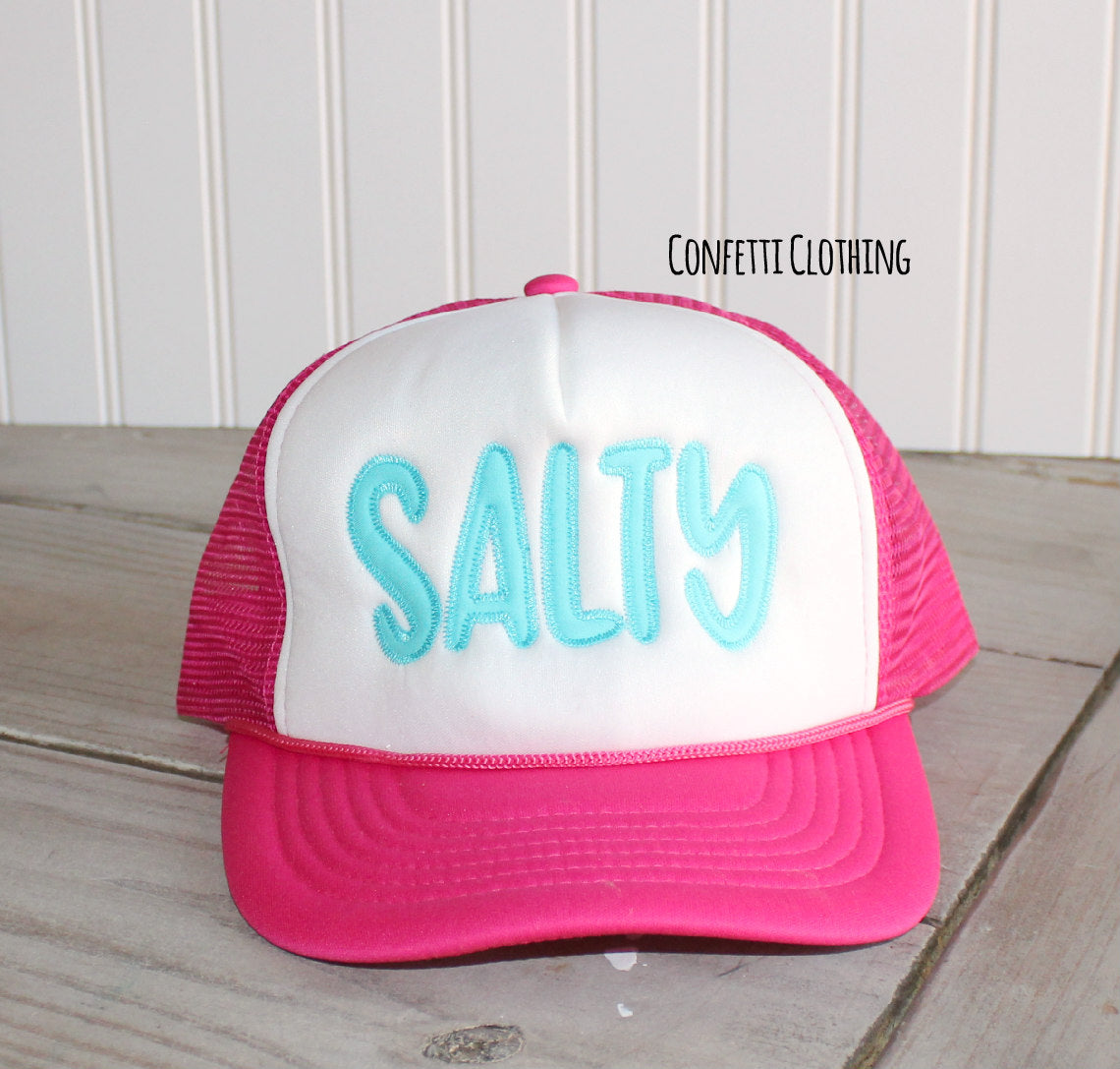Applique Adult Salty Trucker Hat