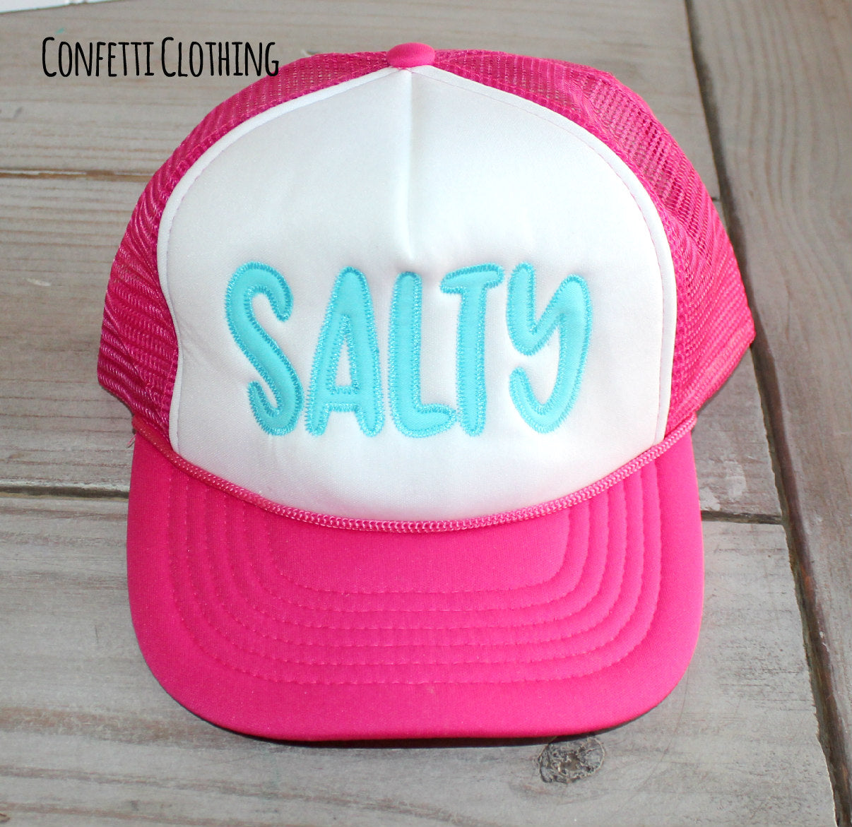 Applique Adult Salty Trucker Hat