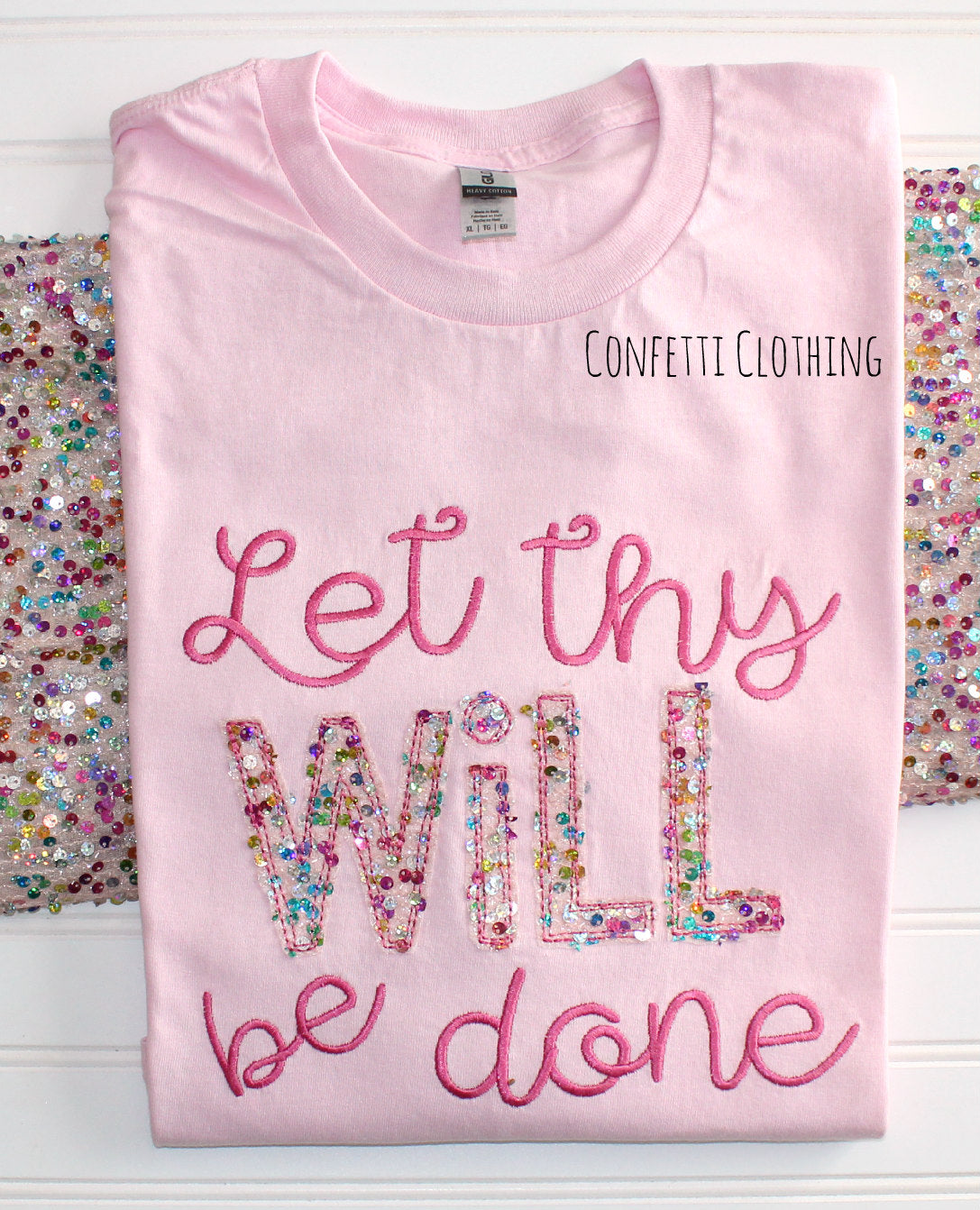 Applique Sparkle Sequin Will Done Design