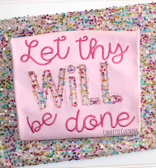 Applique Sparkle Sequin Will Done Design