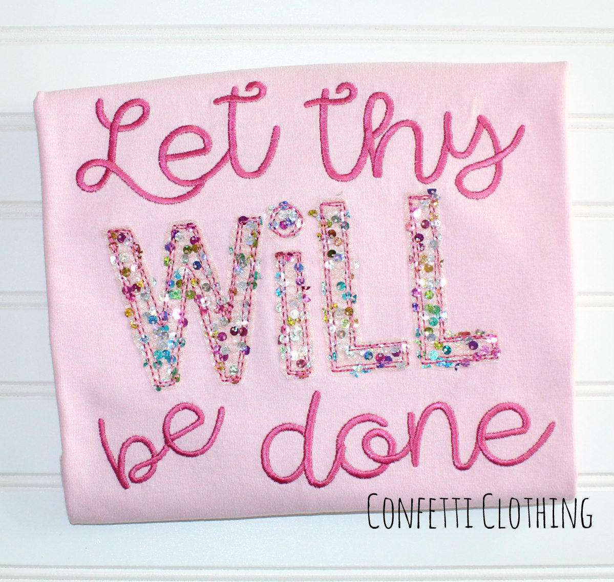 Applique Sparkle Sequin Will Done Design