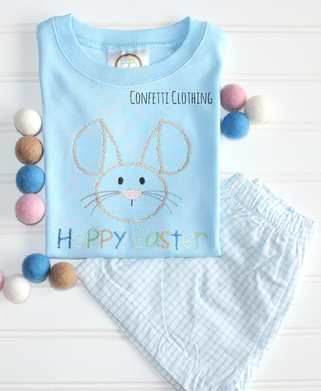 Sketch Boys Fuzzy Bunny Shirt & Matching Bottoms