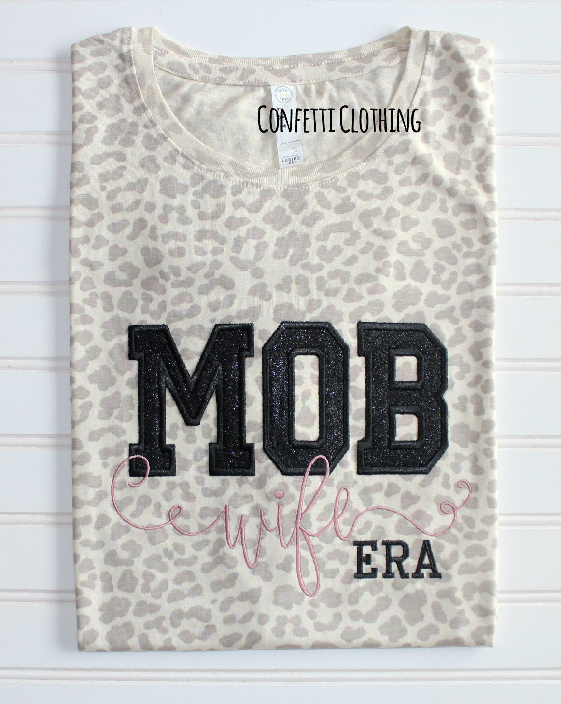 Applique Lepord Sparkle Mob Wife Era Design