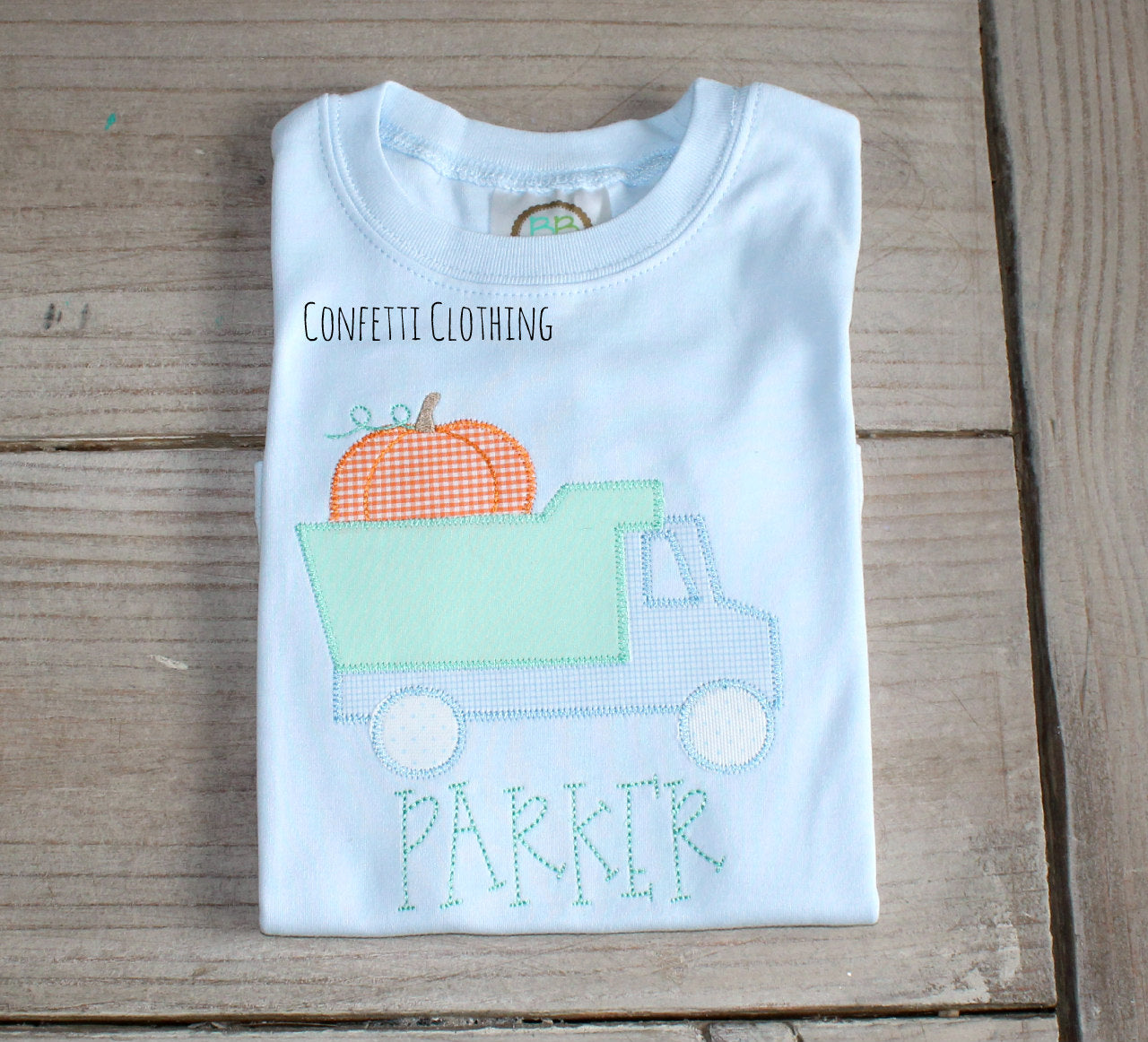 Applique Boys Dump Truck Pumpkin Design