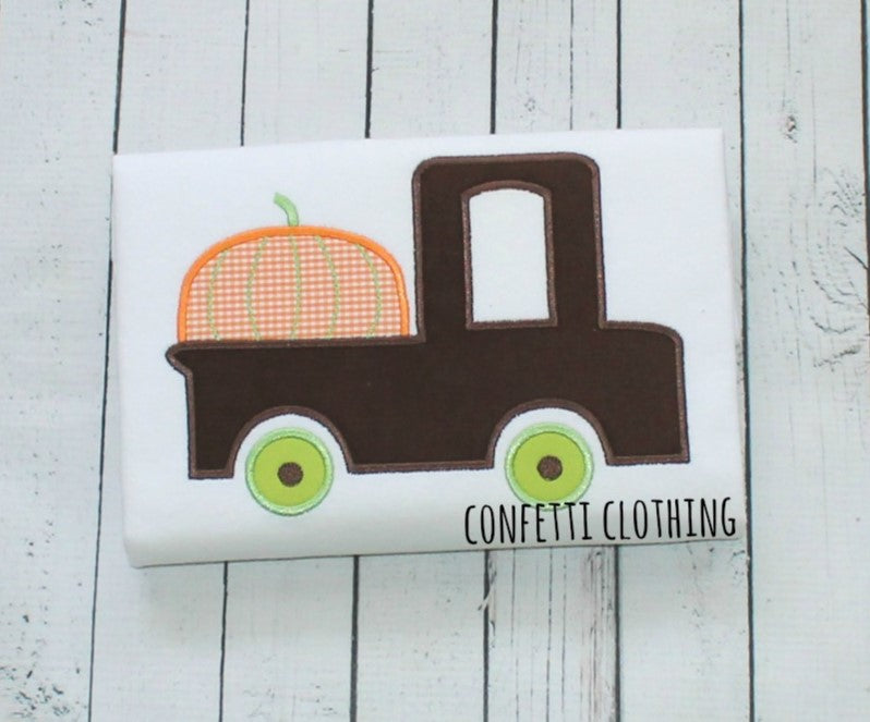 Applique Boys Truck with Pumpkin Design