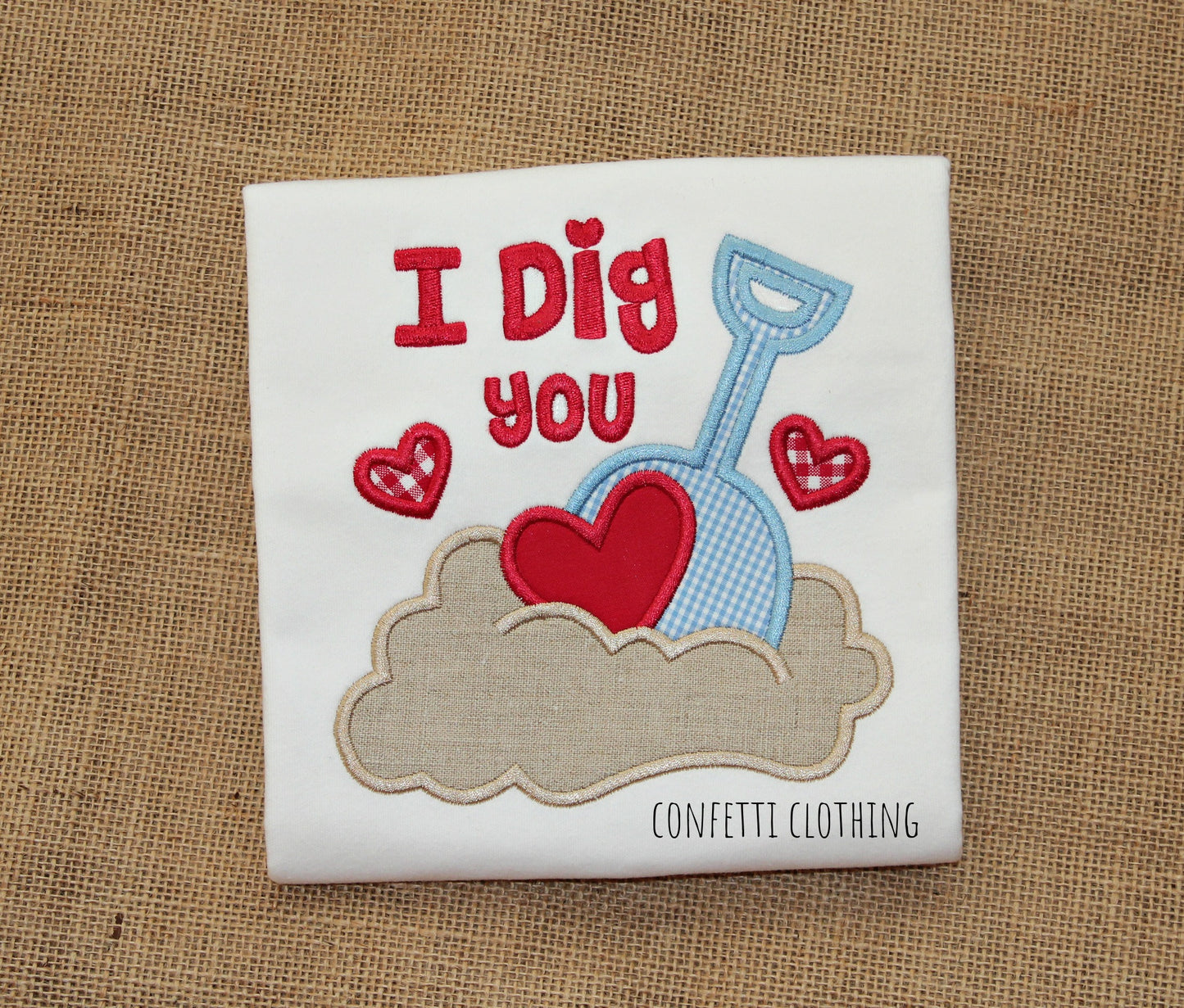 Applique Boys I Dig You Love Design