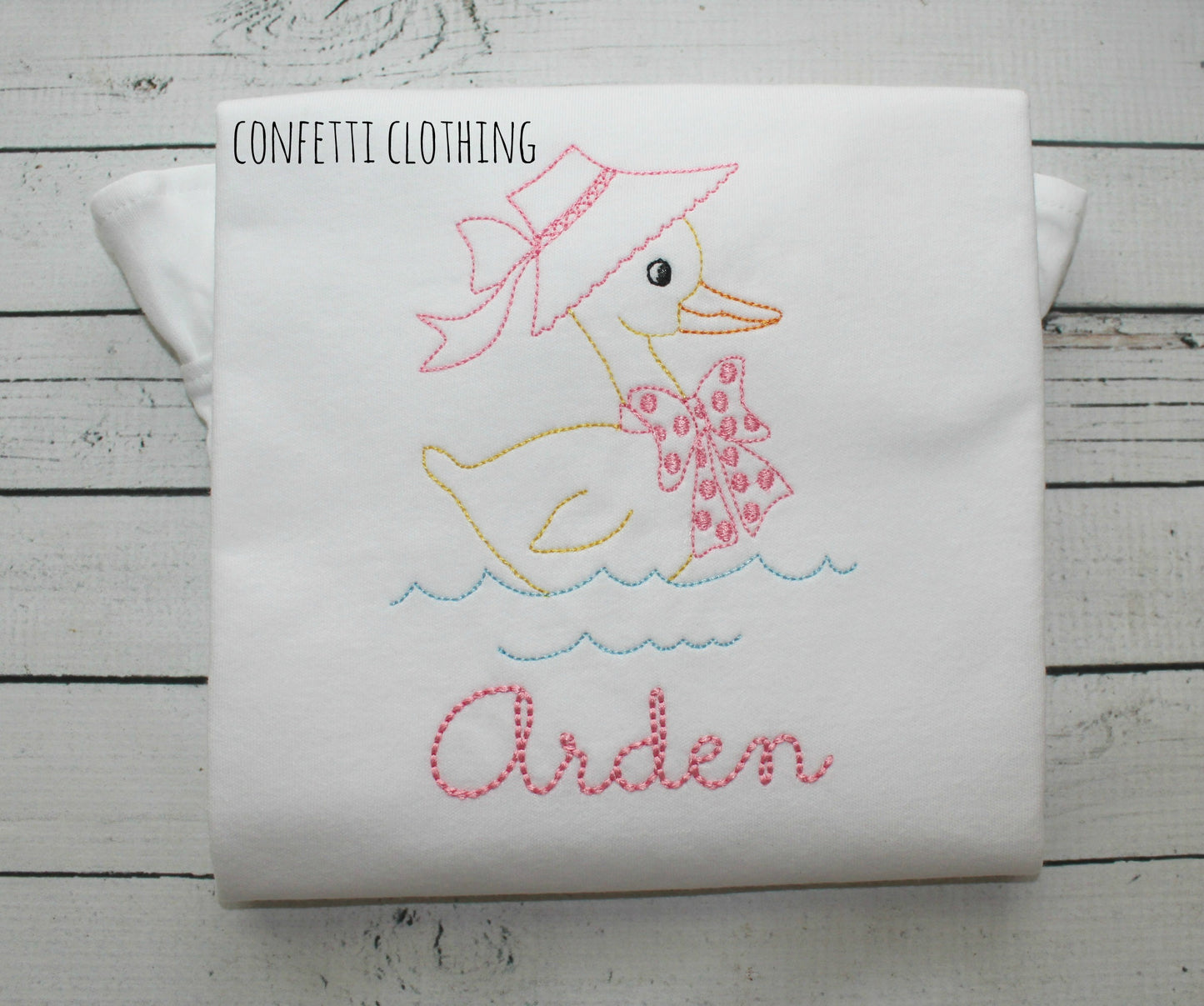 Sketch Girls Duck with Bonnet Design