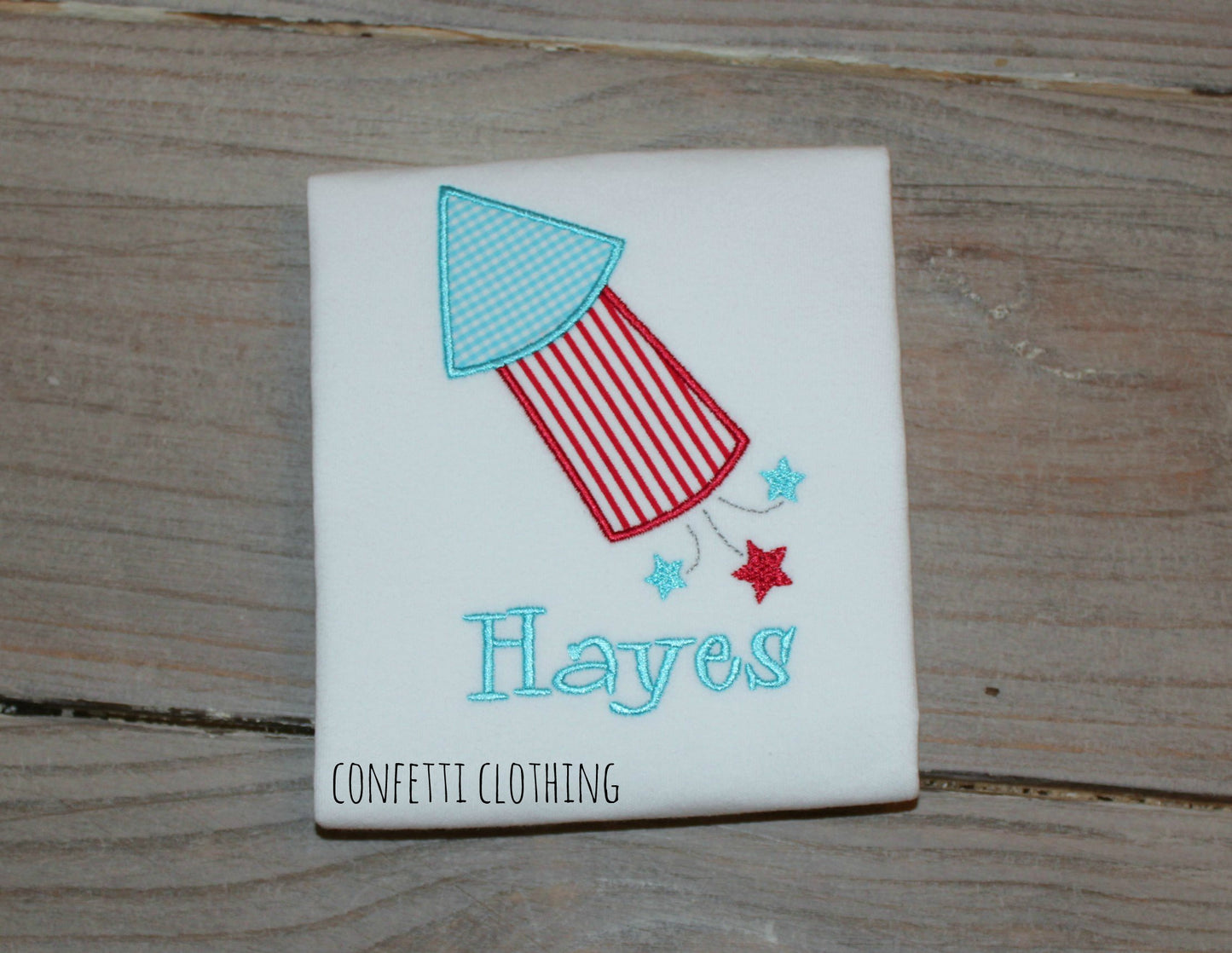 Applique Boys Firecracker Design