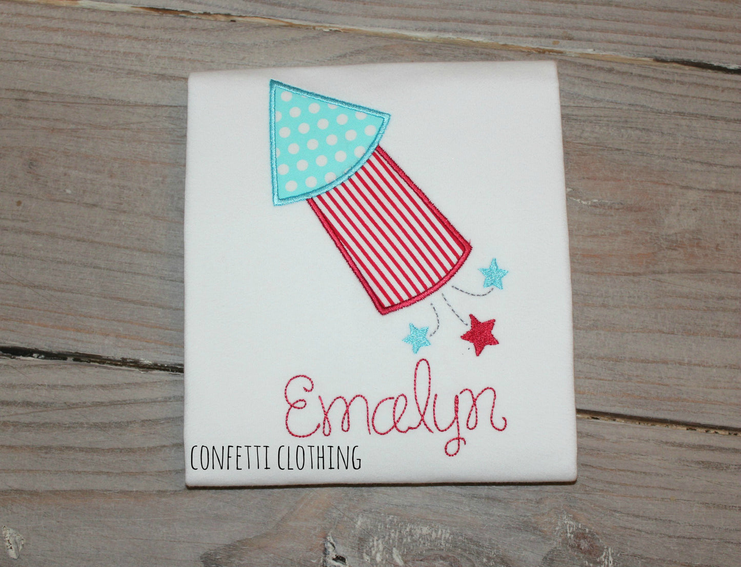 Applique Girls USA Firecracker Design