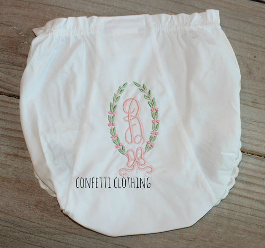 Personalized Girls Diaper Cover Floral Bloomer Monogrammed