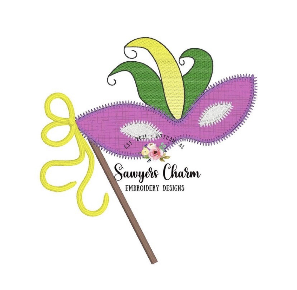 - SAMPLE SALE- Applique Party Mask Design
