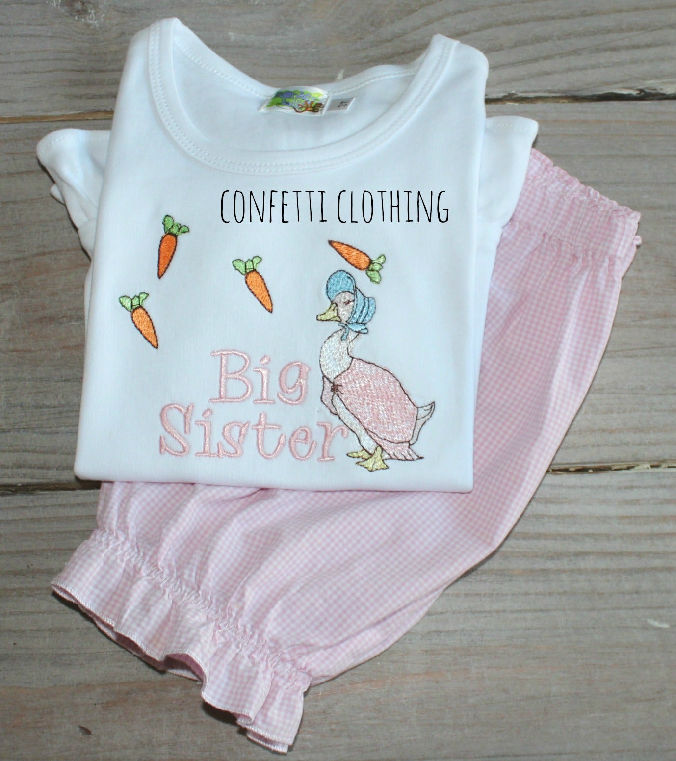 Sketch Girls Big Sister Mother Goose Shirt & Matching Bottoms