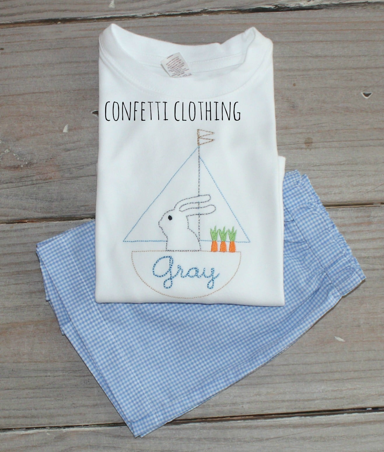 Sketch Boys Bunny on a Boat Shirt & Matching Bottoms