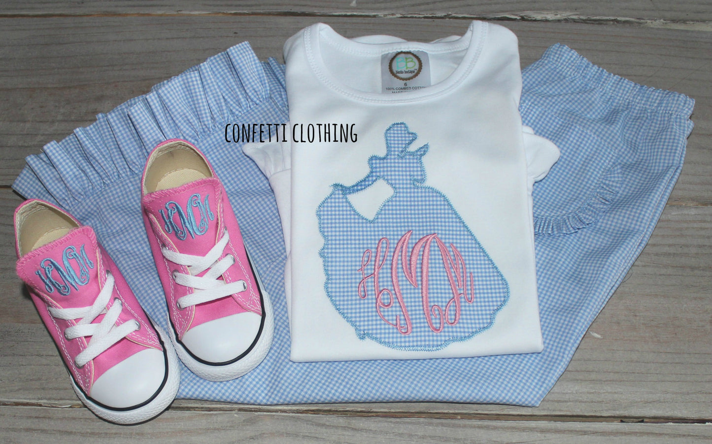 Sketch Girls Princess Monogram Shirt & Matching Bottoms
