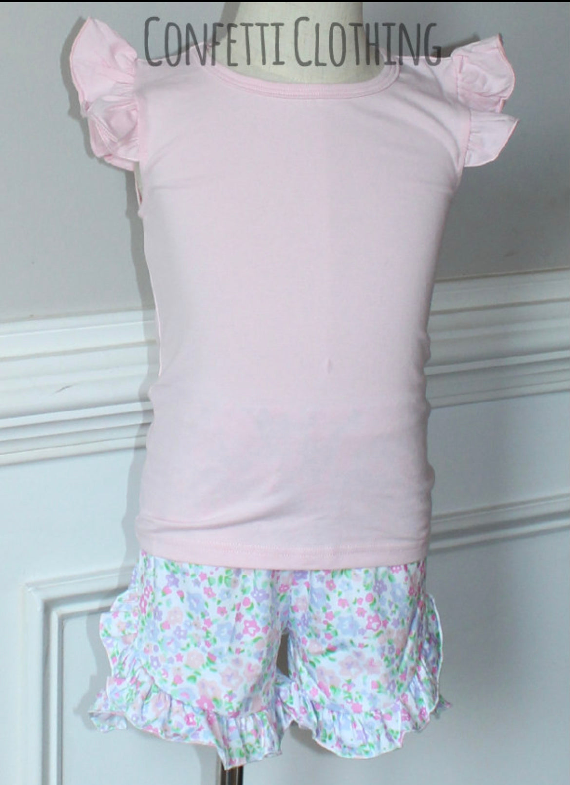 Sketch Monogram Girl Two Piece Floral Set