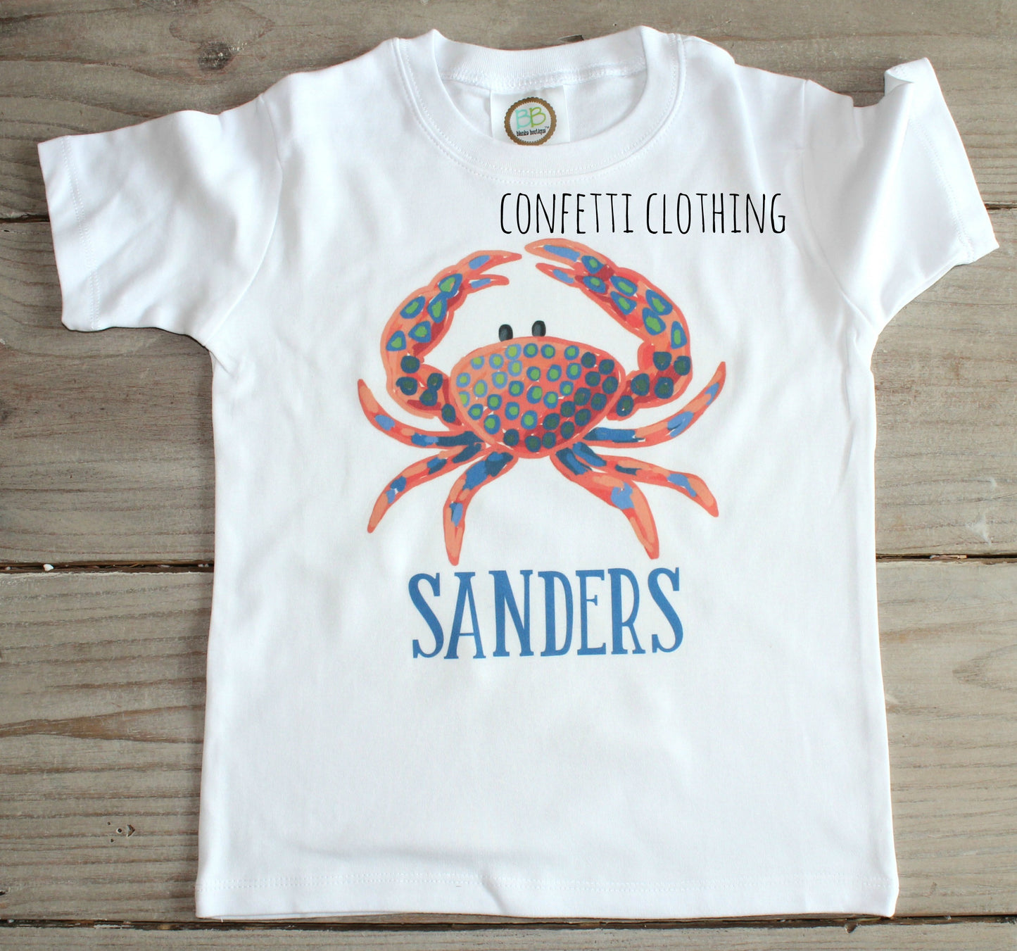Printed Orange & Blue Crab Design