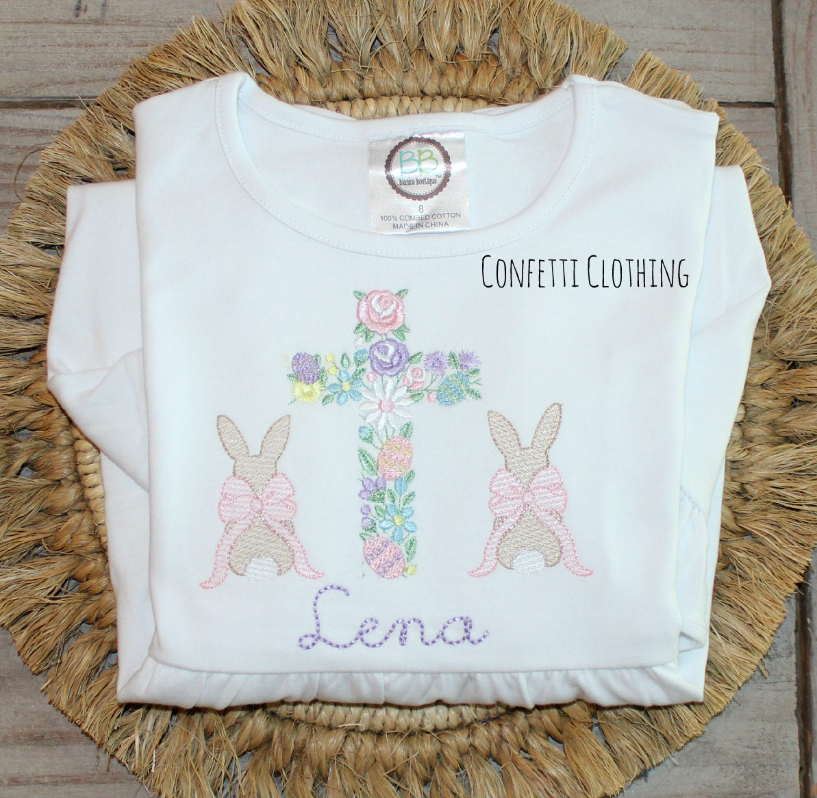 Sketch Girls Cross with Bunnies Design