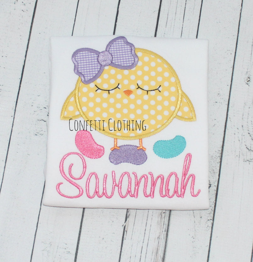 Applique Girls Chick & Jelly Bean Design