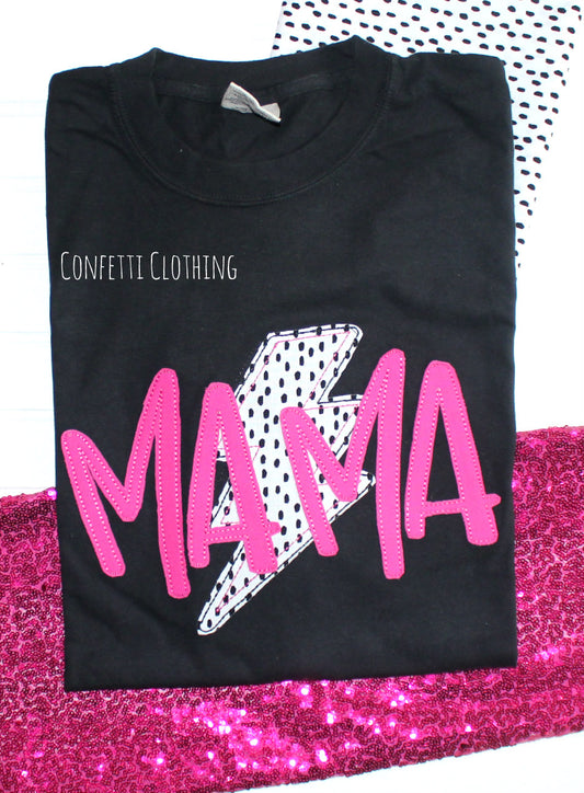 Applique Adult MAMA Lighting Bolt Design