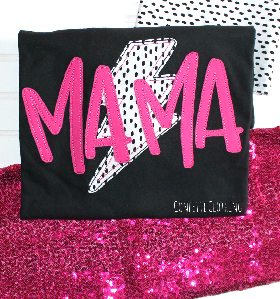 Applique Adult MAMA Lighting Bolt Design