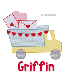 - SAMPLE SALE- Sketch Dump Truck with Love Design