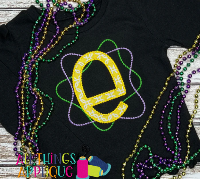 - SAMPLE SALE- Applique Monogram with Beads Design
