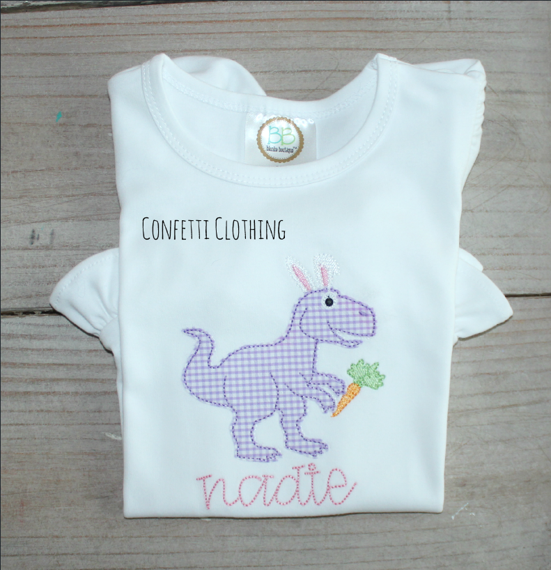 Applique Girls Bunny Dinosaur Design