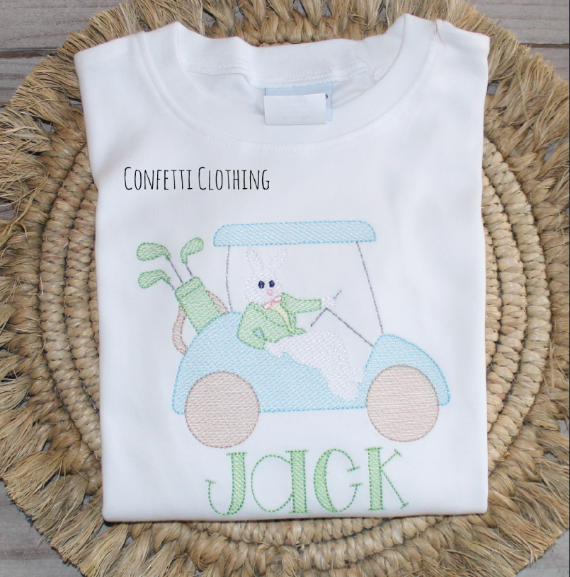 Sketch Boys Bunny on Golf Cart Design