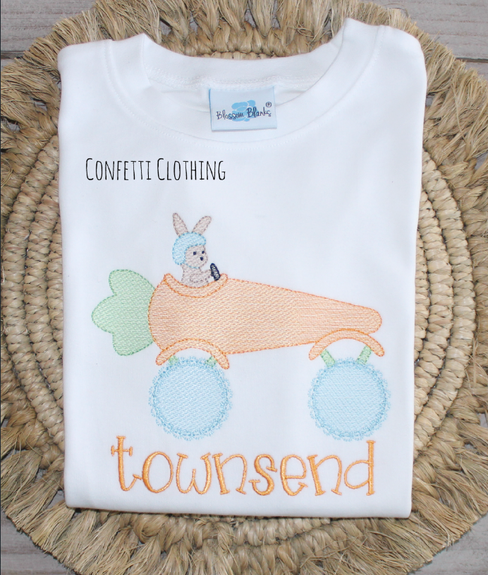 Sketch Boys Bunny on Monster Truck Carrot Design