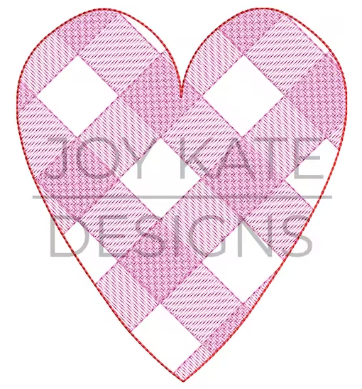 - SAMPLE SALE- Sketch Gingham Heart Trio Design