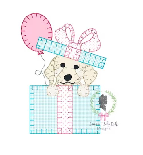 - SAMPLE SALE- Applique Puppy Party Design