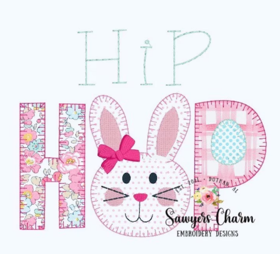 - SAMPLE SALE- Applique Hip Hop with Bow Design
