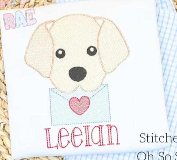 - SAMPLE SALE- Sketch Love Note Dog Design
