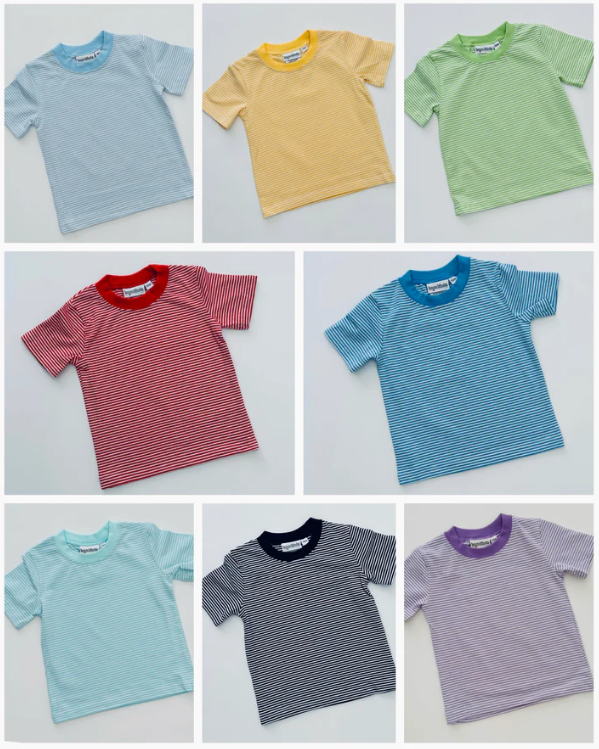 - Pre- Order - Embroidery Stripe T-Shirt Tee