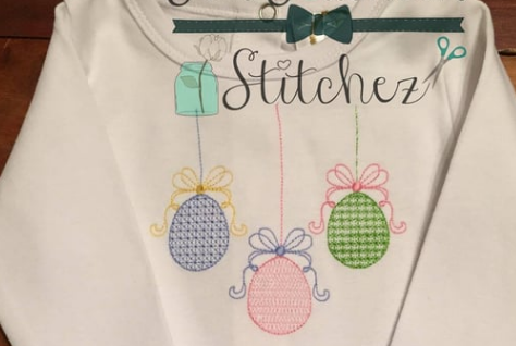 - SAMPLE SALE- Sketch Easter Egg Trio Design